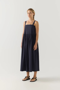 Foemina Cordelia Dress - Navy Seersucker