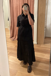 Foemina: Foemina Jill Dress - Black Poplin