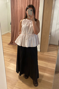 Foemina Kendall Top - Pink Lemonade Stripe Poplin