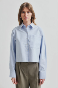 Second Female Baulo Cropped Shirt - Cashmere Blue