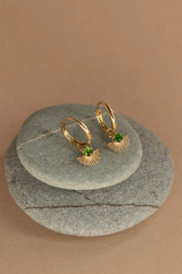 Zoe & Morgan Eos Earrings - 22k Gold Vermeil/Chrome Diopside