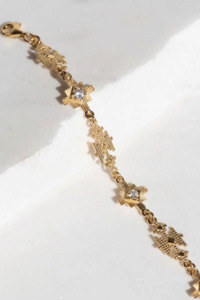 Zoe & Morgan Ayllu Bracelet - 22k Gold Plate with White Zircon