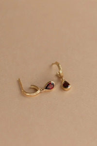 Zoe & Morgan Ophelia Hoops - 22k Gold Vermeil Garnet