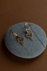 Zoe & Morgan Mini Gypsy Heart Earrings - 22k Gold Vermeil