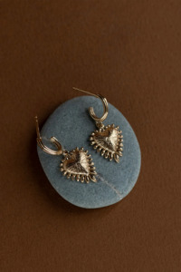 Zoe & Morgan Mini Heart Rays Earrings - 22k Gold Vermeil