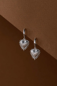 Zoe & Morgan Mini Heart Rays Earrings - 925 Sterling Silver