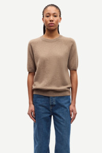 Knitwear Collection: Samsoe Samsoe Saboston T-shirt - Nature Taupe