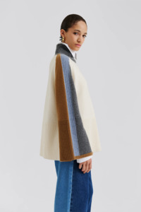 Knitwear Collection: Malina Sam Constrast Wool Blend Turtleneck Sweater - Multi