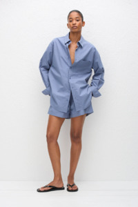 Tops Shirts: Matteau Relaxed Shirt - Steel