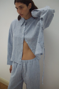 Tops Shirts: Deiji Studios 4 Tie Set - Blue Stripe