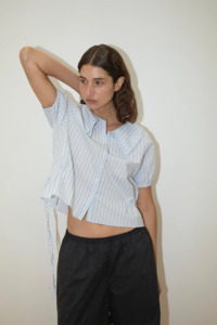 Deiji Studios Double Collar Shirt - Mineral Stripe