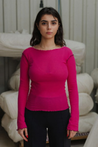 Baserange Vein Long Sleeve Tee - York Pink