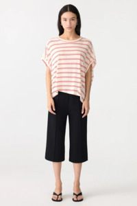 Bassike Stripe Circle T-shirt - Red/Undyed