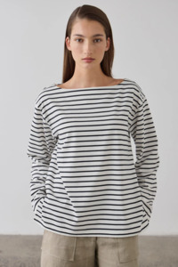 Laing Striped Long Sleeve T-Shirt - Ecru