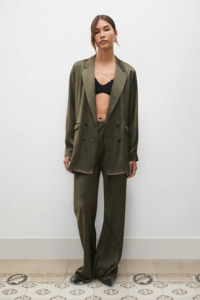 Silk Laundry Bias Cut Pants - Pine