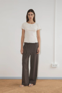 Deiji Studios Double Belted Pant - Brown Stripe