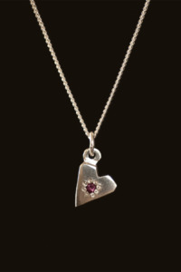 Camille Paloma Walton Little Sweetheart Necklace - Gold or Silver with Gem