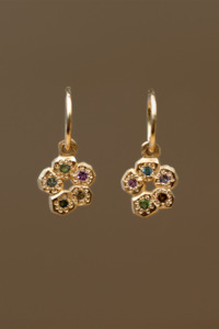 Camille Paloma Walton Little Daisy Chain Earrings - Gold or Silver with stones