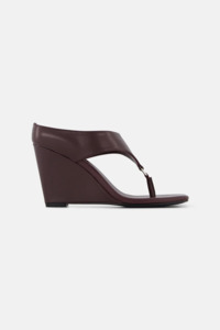 Accessories: Rebe Yvie Wedge Heel - Plum Brown