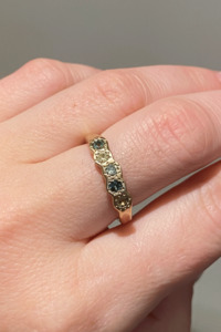 Designer Jewellery Nz: Alexandra Dodds Confetti Ring - 9ct Gold Multi Sapphire