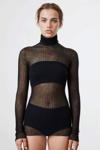 Standard Issue Clothing: Standard Isuue Cotton Tulle Skivvy - Black