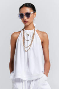 Karen Walker: Karen Walker Scout Bow Back Top - White
