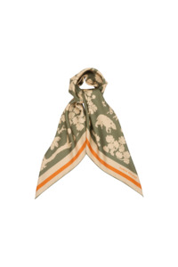Karen Walker Animal Kingdom Classic Silk Scarf - Olive