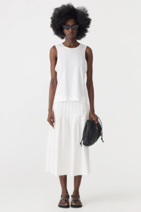 Bassike: Bassike Fine Bind Athletic Tank - White