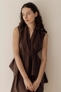 Designer Dominique Healy: Dominique Healy Francis Top - Espresso