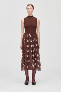 Stine Goya Asymmetrical Draped Dress - Artist Blurry Dots