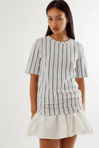 Commonplace Essentials Magnolia Dress - Navy/White Stripe