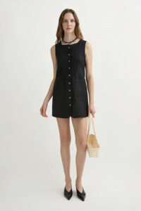 Posse Emma Button Down Mini Dress - Black