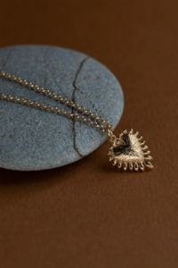 Necklace Collection: Zoe & Morgan Mini Heart Rays Necklace - 22k Gold Vermeil