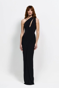 Effie Kats Atlas Gown - Black