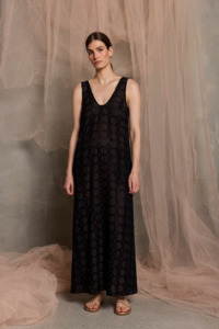 Luxe De Valentina Milazzo Belted Maxi Dress - Black