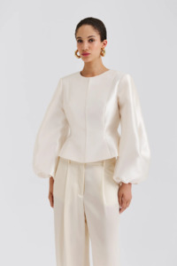 Malina Vendela Balloon Sleeve Blouse - Ivory
