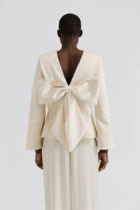 Malina: Malina Elna Bow Detailed Top - Vanilla