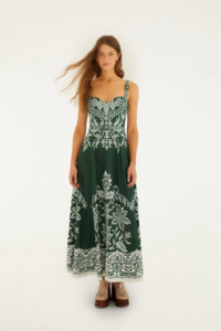 Farm Rio Miranda Maxi Dress - Dark Green