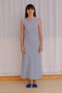 Dresses Nz: Baserange Larva Dress - Blue Check