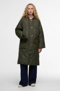 Womens Jackets Nz: Barbour Braidley Quilted Jacket - Olive/Ancient Tartan