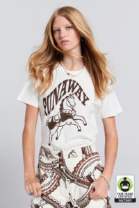 Karen Walker Runaway Carousel Organic T-shirt - Ecru/Mocha