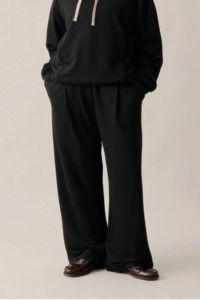 Longform Women's Wide Leg Merino Pant - Black