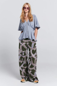 Karen Walker Frontier Trousers - Olive Multi