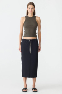 Bassike Stretch Twill Minimal Skirt - Black