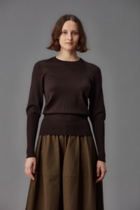 Standard Issue Merino Long Rib Sweater - Umber