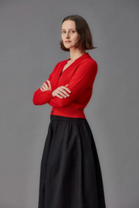 Standard Issue Merino V Neck Cardigan - Ribbon