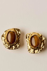 Sessun: Sessun Lizzie Earring - Tiger Eye