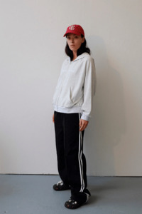 Commonplace Essentials Ralph Zip Up Hoodie - Light Grey