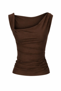 Designer Dominique Healy: Dominique Healy Nevermind Singlet - Espresso