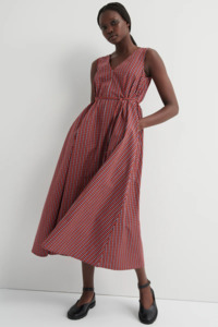 Kowtow Belle Dress - Maroon Check